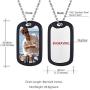 U7 Men Women Custom ID Tag,Stainless Steel Medical Identification Necklace Bead Chain 23 Inch, Silicone Silencer, Military Dog Tag Customized with Text or Image, Gift Packed
