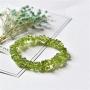 DUOVEKT Natural Green Olivine Peridot Jewelry for Women Men Faced Abacus Beads Stone Stretch Crystal Abacus Gemstone Bracelet 6mm