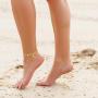 MEMGIFT Gold Butterfly Anklets for Women Teen Girls 18K Real Gold Figaro Chain Ankle Bracelets for Daughter Mom Best Friend Sister Bridesmaid Fiancee BFF Personalized Initial Engraved Beach Jewelry