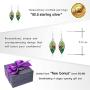 BLING BIJOUX Colorful Leaf with Lady Bug Lucky Crystal Dangle Earrings for Women & Girls, Never Rust 925 Sterling Silver with Free Breathtaking Gift Box for a Special Moment of Love