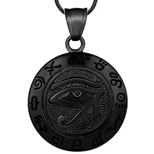 Hipunk Eye of Horus Necklace 316L Stainless Steel Egyptian Ancient Wedjat Eye of Ra Horus Symbol of Protection Mens Amulet Protective Coptic Jewelry SP0009 Hipunk Eye of Horus Necklace 316L Stainless Steel Egyptian Ancient Wedjat Eye of Ra Horus Symbol of Protection Mens Amulet Protective Coptic Jewelry SP0009