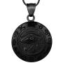 Hipunk Eye of Horus Necklace 316L Stainless Steel Egyptian Ancient Wedjat Eye of Ra Horus Symbol of Protection Mens Amulet Protective Coptic Jewelry SP0009