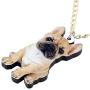 DUOWEI Acrylic Cute French Bulldog Pug Dog Necklace Anime Halloween Pendant Jewelry for Women Teen Girls Charms Gifts