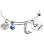 MJartoria BFF Bracelet for Girls-Im Really a Mermaid Engraved Expandable Wire with Little Mermaid Charm Pendant, Bangle Bracelet for Women, Best Friends, Valentines Day Mothers Day Birthday Gifts