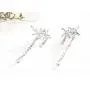 SLUYNZ 925 Sterling Silver Leaves Wrap Earrings Cuff for Women Teens Sparkling CZ Crystals Crawler Earrings Dangling Chain