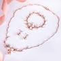 EVER FAITH Marquise CZ Simulated Pearl Bridal Flower Leaf Filigree Necklace Earrings Bracelet Set