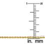 10k Yellow or White Gold 1.8 mm Classic Rope Chain Necklace for Men and women (14, 16, 18, 20, 22, 24, 26 or 30 inch)
