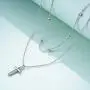 925 Sterling Silver Cross/Star Moon Layered Choker Necklace for Women Girls 925 Sterling Silver Cross/Star Moon Layered Choker Necklace for Women Girls
