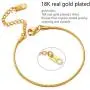 PROSTEEL 316L Stainless Steel Snake Chain, Black/Rose Gold/18K Yellow Gold Plated, 1.2mm Thin Slim Necklace, DIY Charms Chain, Personalized Gift, L: 18-30+2 Extending Chain