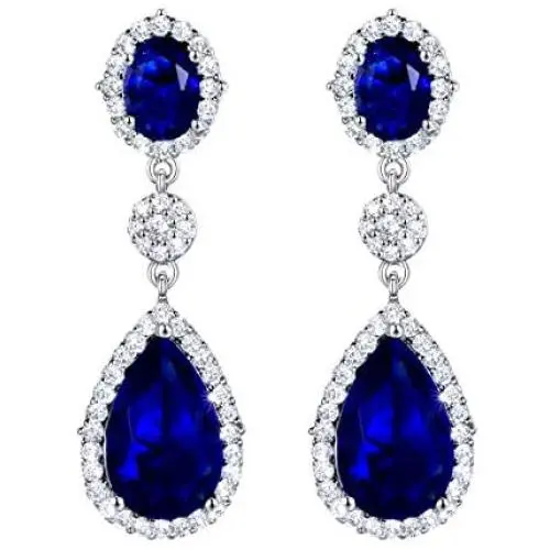 SELOVO Teardrop Drop Dangle Earrings Silver Tone Party Jewelry SELOVO Teardrop Drop Dangle Earrings Silver Tone Party Jewelry