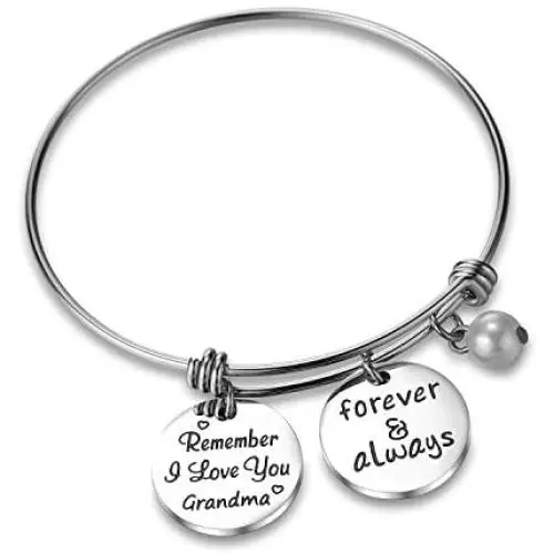 CJ&M Remember I Love You Grandma Bracelet from Granddaughter Or Grandson for Christmass Day Gifts,Grandmas Birthday,Grandma Bracelet,Grandmother Jewelry CJ&M Remember I Love You Grandma Bracelet from Granddaughter Or Grandson for Christmass Day Gifts,Grandmas Birthday,Grandma Bracelet,Grandmother Jewelry