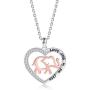 ACJNA 925 Sterling Silver Geometric Origami Elephant Pendant, Heart Engraved Keep me in Your Heart Lucky Elephant Necklace Jewelry Gift