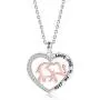 ACJNA 925 Sterling Silver Geometric Origami Elephant Pendant, Heart Engraved Keep me in Your Heart Lucky Elephant Necklace Jewelry Gift