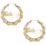 Yanluu Old English Font Babygirl Word 9cm Elegant Large Bamboo Earrings Hip-Pop Style Fashion Party Accessory