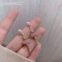 Sweet Dancing Girl Long Stud Earrings for Teen Girl Temperament Inlay Rhinestone Ballerina Drop Dangle Earrings for Women Jewelry