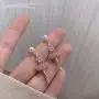 Sweet Dancing Girl Long Stud Earrings for Teen Girl Temperament Inlay Rhinestone Ballerina Drop Dangle Earrings for Women Jewelry