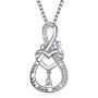BLOOMY JEWELRY Mom Necklace for Mothers Day S925 Sterling Silver Mother Daughter Necklace for Mom Love Heart Infinity Mother Pendant Necklace with Gift Box from Daughter or Son, Mom Birthday Gifts