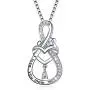 BLOOMY JEWELRY Mom Necklace for Mothers Day S925 Sterling Silver Mother Daughter Necklace for Mom Love Heart Infinity Mother Pendant Necklace with Gift Box from Daughter or Son, Mom Birthday Gifts