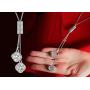 Qiaoqiao Elegant Lucky Four-Leaf Clover Pendant Long Necklace Crystal Flower Tassel Sweater Chain Necklaces Fashion Jewelry for Women Girls Gift