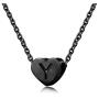 SKQIR Letter Heart Necklace for Women | Black Initial Tiny Necklace for Girls,Dainty Handmade Initial Alphabet Heart Monogram Pendant/Choker Best Chain Charm Jewelry Gift
