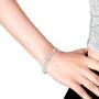 AeraVida Pretty Hawaiian Plumeria .925 Sterling Silver Link Bracelet