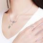 Crystal Olive Leaf Hummingbird Necklace for Women Girls 925 Sterling Silver Green Rhinestone Ball Bead Oxidized Bird Pendant Necklace Adjustable Chain Fashion Retro Jewelry Gift for Mother Aunt Ladies