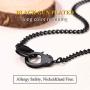 FindChic Handcuff Necklace Padlock Pendant Customized Handcuff Bracelet Partners in Crime Stainless Steel 18K Gold Plated Curb Chain Interlocking 18inch Friendship Statement Necklace for Girls & Women