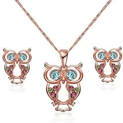 IrbingNii Women Jewelry Sets Jewelry for Women 14k Rose Gold Pendant Necklace Earrings Necklace Ear Studs Jewelry Sets for Women