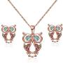 IrbingNii Women Jewelry Sets Jewelry for Women 14k Rose Gold Pendant Necklace Earrings Necklace Ear Studs Jewelry Sets for Women