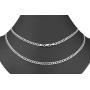 Nuragold 14k White Gold 3mm Solid Cuban Link Chain Curb Pendant Necklace, Mens Womens Lobster Lock 16'' 18'' 20'' 22'' 24'' 26'' 28'' 30''