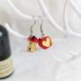 DAMLENG 3D Lifelike Red Apple Earrings Heart Half Apple Fruits Dangle Earrings for Women Girls Statement Jewelry