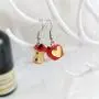 DAMLENG 3D Lifelike Red Apple Earrings Heart Half Apple Fruits Dangle Earrings for Women Girls Statement Jewelry