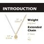 FFJGO Paper Clip Necklace Freshwater Cultured Pearls Vintage Chunky Link Chain Mosaic Irregular Coin Pendant 14K Gold Fashion Retro Charm Valentine Jewelry for Women Girls
