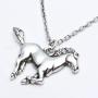 Silver Horse Gifts for Girl Teen Kids Necklace Stainless Steel Necklace Horse Jewelry for Women Gift 18''+2''