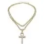 Shiny Jewelers USA Mens Iced Out Cz Ankh Cross Hip Hop Pendant 3mm 16'' & 18'' 1 Row Tennis Chain Necklace