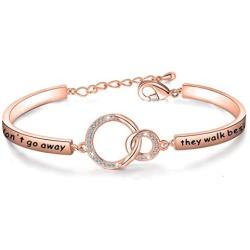 Zuo Bao Memorial Bracelet in Memory of Dad Mom Sympathy Gift Those We Love Dont Go Away They Walk Beside Us Every Day Loss Jewelry for Her