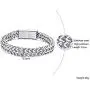 VNOX Wiccan Triple Moon Stainless Steel Biker Franco Link Curb Chain Magnetic Clasp Bracelet for Unisex,2 Color
