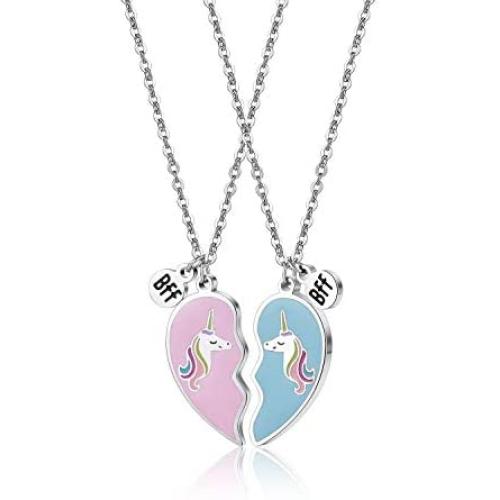 Birthday Gift For Best Friend Sister Heart Necklace BFF Unicorn Jewelry Gift for Friends or Fun Sister Gift