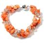 Shop LC Shell Beads Earrings Magnetic Clasp Bracelet Prom Jewellery Sets for Women Mothers Day Gifts 8'' (White,Red,Blue,Orange,Purple,Coral,Pink)