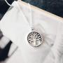 Silver Tree of Life Family Tree Pendant Necklace Fashion Jewelry Christmas Birthday Gifts for Women Girls Family Gifts for Mom Grandma Teen Best Friend Teacher