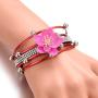 Lovglisten Snap Charms Bracelet Bangle Jewelry PU Braid Snap Button Jewelry