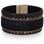 The Woos Leopard Bracelet Leopard Wrap Bracelet Fahion Handmade Horsehair Leather Cuff Bangle Charm Bracelet Wristband with Magnetic Buckle for Women Girl Jewelry Accessories