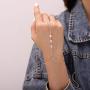 Chicque Boho Hand Chain Crystal Finger Ring Hand Bracelet Rhinestone Wedding Hand Jewelry for Women and Girls (Silver)