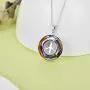 925 Sterling Silver Peace Sign Pendant Necklace for Women, Made with Circle Austrian Crystal