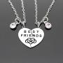Maxforever Friendship Gifts, '' Best Friend Forever '' 2Pcs Split Heart Pendant Necklaces, Best Friend Jewelry Set