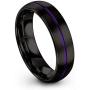 Chroma Color Collection Tungsten Carbide Wedding Band Ring 6mm for Men Women Green Red Blue Purple Black Copper Fuchsia Teal Center Line Dome Brushed Polished