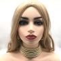 Halawly African Choker Necklace Set for Women,Multilayer Chain Necklace and Earring Set Fashion Jewelry