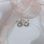 Puadun 925 Silver Mouse Shape Stud Earrings with Sparkling Cubic Zirconia Hypoallergenic Cute Stud Earring for Women Girls Birthday Gifts(Free Jewelry Box)