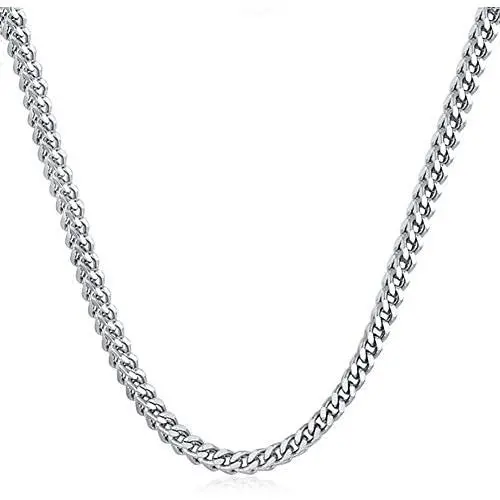 LuxglitterLin Miami Cuban Link Chain Necklace for Men Women 4mm to 6mm Wide 18''-30'' long Curb Chain Stainless Steel Hip Hop Jewelry LuxglitterLin Miami Cuban Link Chain Necklace for Men Women 4mm to 6mm Wide 18''-30'' long Curb Chain Stainless Steel Hip Hop Jewelry