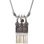 Efulgenz Boho Vintage Antique Ethnic Gypsy Tribal Indian Oxidized Gold Silver Statement Peacock Pendant Necklace Jewelry